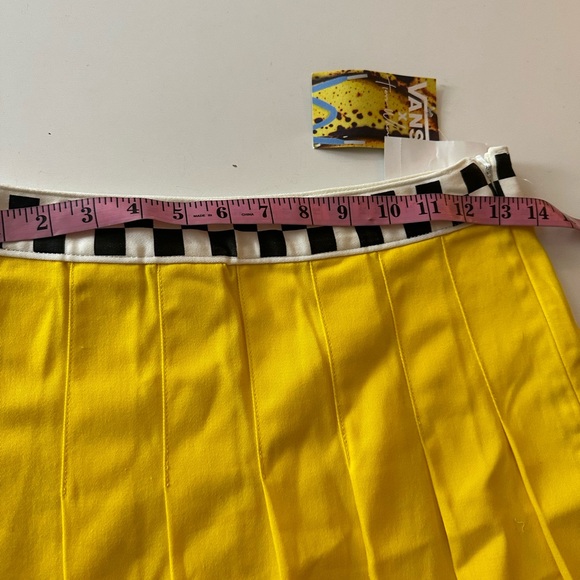 Vans X Tierra Whack Yellow Pleated Black/White Checkered High Rise Skirt NWT 26 - Picture 13 of 16